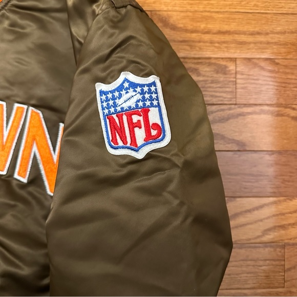 Vintage Cleveland Browns authentic pro line by starter nylon bomber jacket sz L - Picture 3 of 5